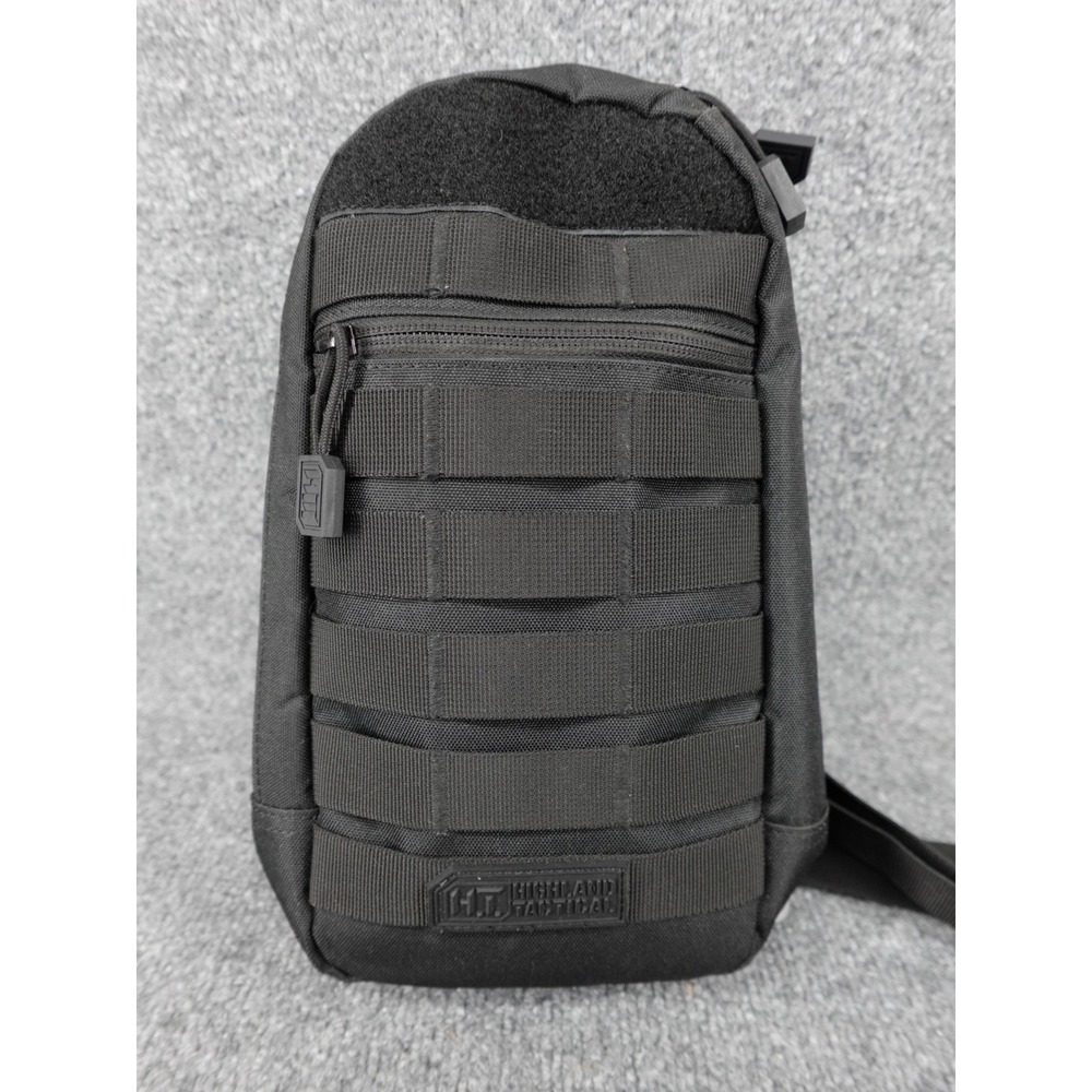 Highland Tactical Sling Bag Mens OS Black Good MOLLE Webbing Techwear EDC Pack